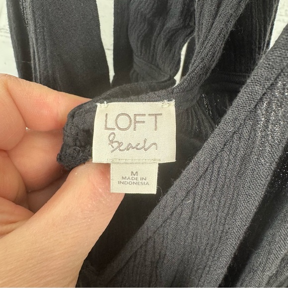 Loft Beach Tiered Halter Maxi Dress Black Size Medium - Picture 4 of 7